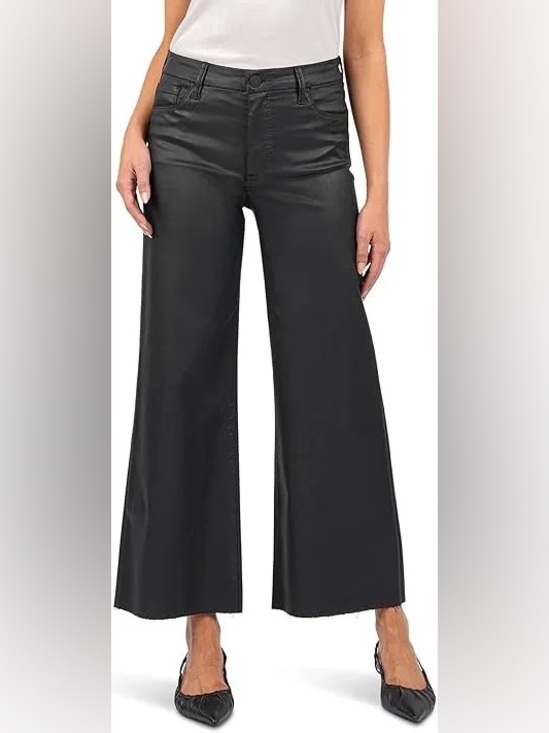 Kut from the Kloth Pants - Kut from the Kloth Meg Fab Ab High Rise  Coated Wide Leg Jean - 8